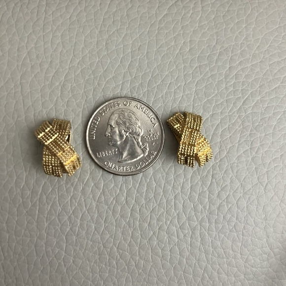 Authentic Christian Dior Gold Clip on Earrings with dust bag and box - Picture 6 of 7